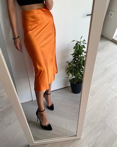Gonna Bodycon In Raso Setoso A Vita Alta – Midi A Coda Di Pesce, In Poliestere Ed Elastan, Per Feste E Cocktail