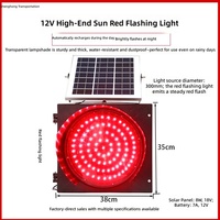 Feux de signalisation solaires à LED rouges à haute visibilité, clignotants, alimentés par énergie solaire, pour la sécurité routière