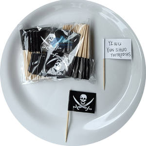 Impression personnalisée <span class=keywords><strong>de</strong></span> haute qualité mini drapeau <span class=keywords><strong>de</strong></span> gâteau <span class=keywords><strong>de</strong></span> drapeau <span class=keywords><strong>de</strong></span> <span class=keywords><strong>pirate</strong></span> Jolly Roger - Product Image 2