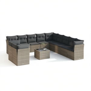 Outdoor Rattan Garden Sofa Set 10 Seater Contemporary Design Weather Resistant Patio Furniture - Product Image 3