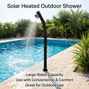 <span class=keywords><strong>Douche</strong></span> <span class=keywords><strong>solaire</strong></span> extérieure en PVC noir courbé durable de grande capacité 23L, <span class=keywords><strong>douche</strong></span> <span class=keywords><strong>solaire</strong></span> pour <span class=keywords><strong>piscine</strong></span>, jardin, <span class=keywords><strong>douche</strong></span> extérieure en acier inoxydable - Product Image 5