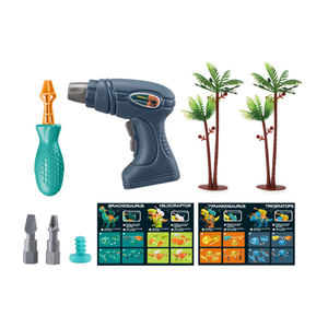 Jouets d'assemblage dinosaures en plastique avec tournevis électrique et manuel, lanceur de balles souples, boîte de rangement, jouet STEAM, cadeau - Product Image 4