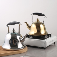 Bouilloire à café moderne et élégante, style rétro, en acier inoxydable, avec bec col de cygne, revêtement émaillé coloré et filtre