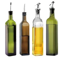 Bouteille en verre épaisse grande capacité avec bec verseur pour huile d'olive, sauce soja, vinaigre et autres condiments de cuisine