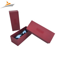 Étui rigide pour lunettes de soleil rouges personnalisé avec logo, boîtes d'emballage en carton rigide de luxe pour lunettes avec impression de logo