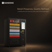 Distributeur automatique de snacks et de boissons BANDENG 6610 22T avec ressort hélicoïdal, plage de refroidissement de 4°C à 25°C, écran tactile et paiement par espèces et pièces