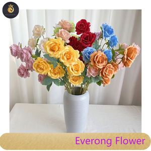 Seis <span class=keywords><strong>rosas</strong></span> <span class=keywords><strong>dulces</strong></span> decoración larga mariage flores artificiales decorativas - Product Image 1