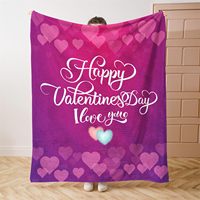 Cadeau pour la Saint-Valentin, couverture en flanelle chaude imprimée écologique, portable pour canapé et décoration intérieure