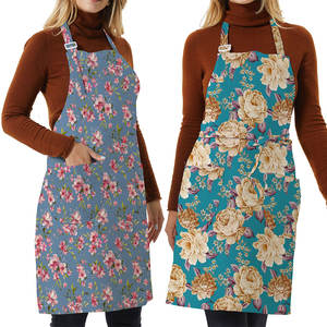 Sublimazione personalizzata stampa digitale alla moda in poliestere Art Clear BBQ cottura grembiuli floreali da cucina per le donne - Product Image 2