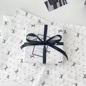 Papel de seda personalizado con diseño personalizado y logotipo para embalaje de ropa, papel de regalo, papel de seda con lazo de lunares DIY, papel de copia. - Product Image 2