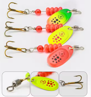 Aotuo Meilleures ventes Lot de 5 leurres métalliques rotatifs type spinner à manivelle pour lancer longue distance pour Black Bass et Mandarin