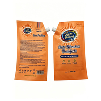 Sachet Doypack à bec verseur personnalisé en PLA recyclé, sans plastique, pour recharge de lessive liquide et savon liquide, 35ml, 480ml, 1.1L