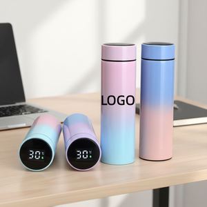 Bouteille de randonnée intelligente en acier inoxydable avec affichage LED personnalisé, thermos à sublimation réutilisable 2026 pour enfants - Product Image 1