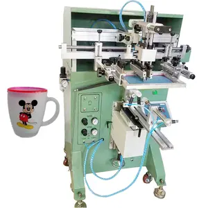 Pneumatic Cylindrical Screen Printers machine for wine bottle sports kettles screen printing press unit