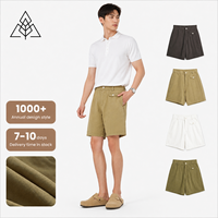 Shorts décontractés pour hommes en coton tissé respirant, coupe ample, taille mi-haute élastique, fermeture éclair, couleur unie, collection Printemps-Été, OEM/ODM