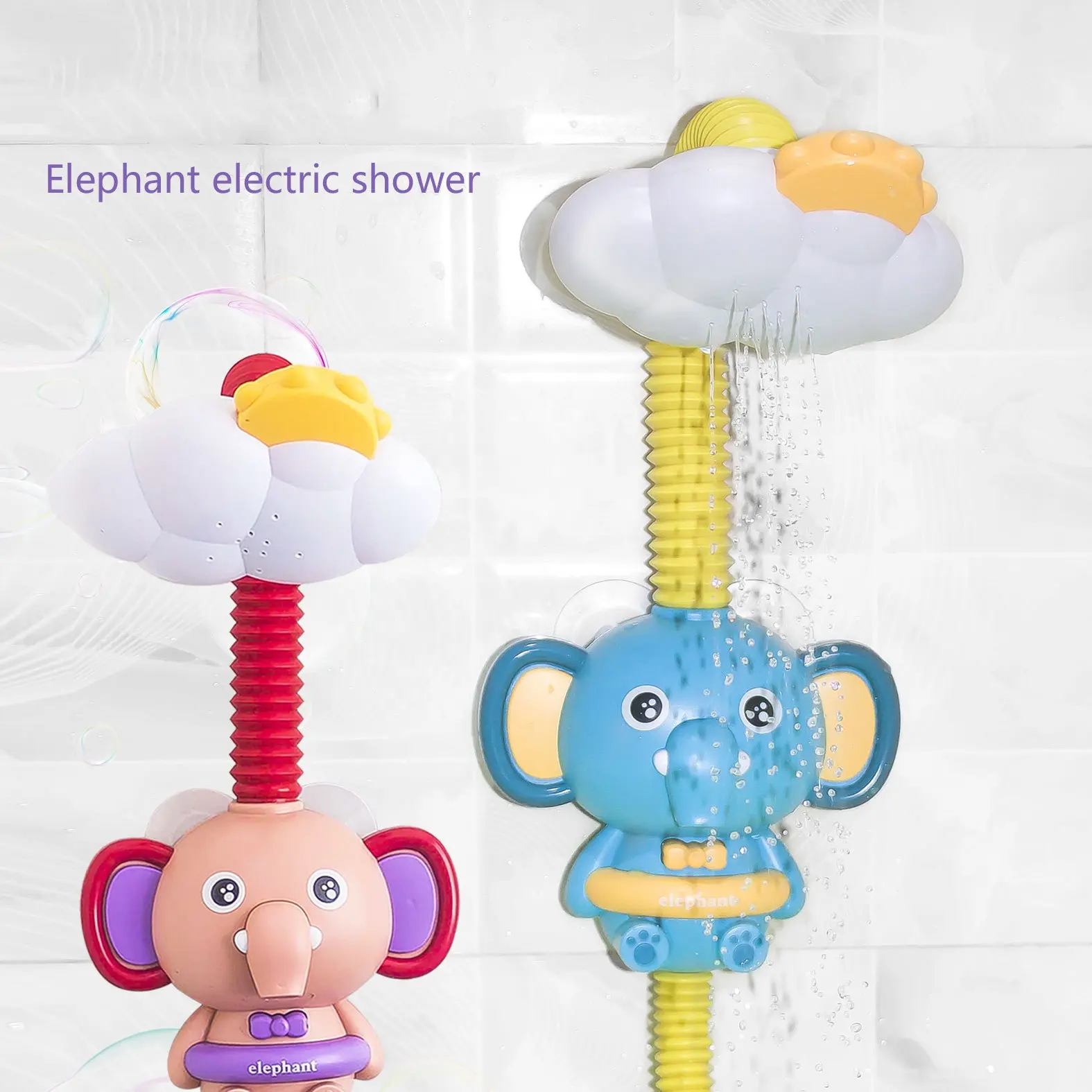 Baby Bath Toys Elephant Shower Automatic Sprinkler Electronic Watering Toys For Children Bath Time With 2 Color