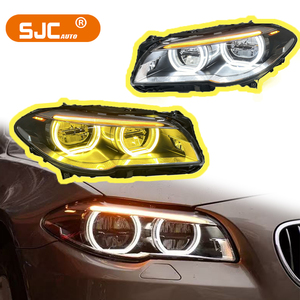 Phare bicolore SJC pour BMW Série 5 F10 F18 520i 525i, feux de jour, style yeux d'ange, 2011-2017 - Product Image 1