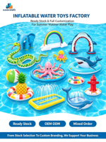 Kinder-PVC-Quadrat-Aufblasbarer Schwimmpool Outdoor-Wassersprüh-Cartoon-Giraffe Baby-Badespielzeug Ball ELEVENSPORTS <100kg