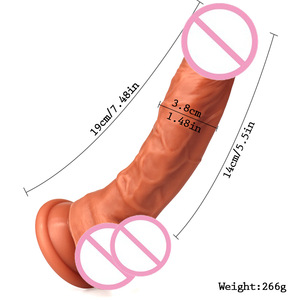 Вибратор-дилдо Starry Night G 19 см, двухслойный силиконовый, с изогнутым лезвием, для женской мастурбации, секс-игрушка для взрослых - Product Image 2