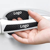 Autocollants de protection pour poignées de portières de voiture en cuir, logo personnalisé, imperméables, anti-rayures, accessoires décoratifs pour la protection des poignées de portières de voiture