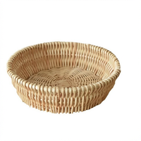 Panier de rangement multifonction en plastique fait main, petit format, pour fruits, bonbons, snacks, panier tressé pour pains vapeur, usage domestique, 301-400ml