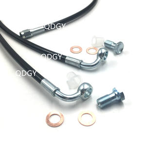 Tuyau de frein en PTFE recouvert de tresse en acier inoxydable, avec protection en vinyle noir, embout femelle à sertir, 18 pouces, 24 pouces, -3 - Product Image 3