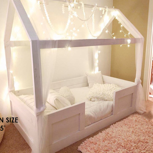 Cama <span class=keywords><strong>de</strong></span> madera <span class=keywords><strong>de</strong></span> pino sólido <span class=keywords><strong>Montessori</strong></span> para niños, Casa con marco plegable, venta al por mayor <span class=keywords><strong>de</strong></span> fábrica - Product Image 5