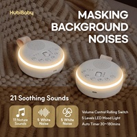 Machine à bruit blanc apaisante pour bébé avec 21 sons relaxants pour le sommeil, batterie longue durée et lumière d'ambiance LED douce