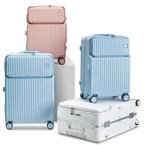 Emay Factory Custom Hardshell Aluminum Trolley 20" PC The Luggage Suitcase Carry-ons