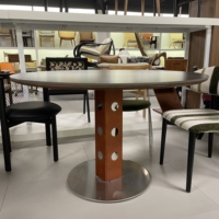 Ensemble de table à manger moderne en porcelaine nordique avec plateau en marbre, 6 places, avec bois massif et acier inoxydable pour salon, bureau, négociation