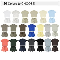 Ensemble t-shirt et short délavés vintage en coton surdimensionné de haute qualité en gros