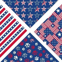 Vente chaude En Gros Chien Bandana Jour De L'indépendance Bleu Triangulaire Logo Personnalisé Tricot Chien Bandanas Usa Drapeau Écharpe Accessoires