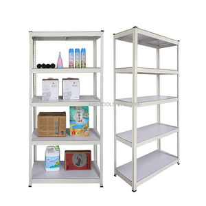 מדפי אחסון מפלדה קלה בעלות חמישה קומות, מדפי ברזל ניתנים לערום, 200 ק\\\"ג, מדפי אחסון רב-שכבתיים - Product Image 2