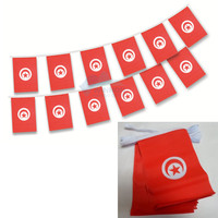Tunisie Bunting String Drapeau 14*21CM Pour La Décoration De Fête D'activité Extérieure Et Intérieure