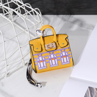 Accueil Mini sac pendentif maison petit mignon nouvelle mode étanche Pu matériel couverture fermeture bouche rouge enveloppe écouteur clé de voiture sac