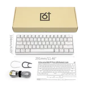 <span class=keywords><strong>SK61</strong></span> Gk61 Portable <span class=keywords><strong>60</strong></span>% clavier mécanique Gateron commutateurs optiques rétro-éclairé clavier de jeu filaire interchangeable à chaud pour PC - Product Image 6