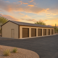 Bâtiment en acier galvanisé à poutrelles ASTM A36 pour entrepôt, atelier et stockage autonome, à plusieurs portes et à simple paroi