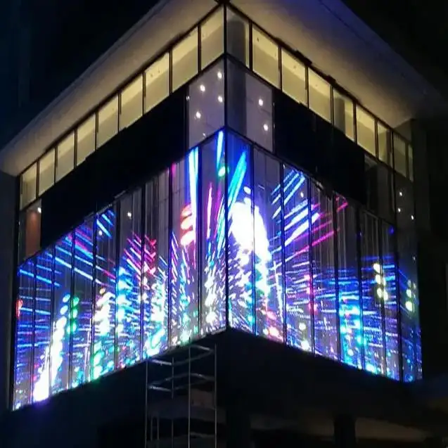 Layar Led Transparan Luar Ruangan Transparan Fleksibel Display Pantalla Led Dalam Ruangan Pantalla Led Iklan Interaktif