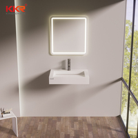 Évier de salle de bain en acrylique modifié en forme de coquille, meubles de salle de bain modernes, double évier, évier et comptoir intégrés