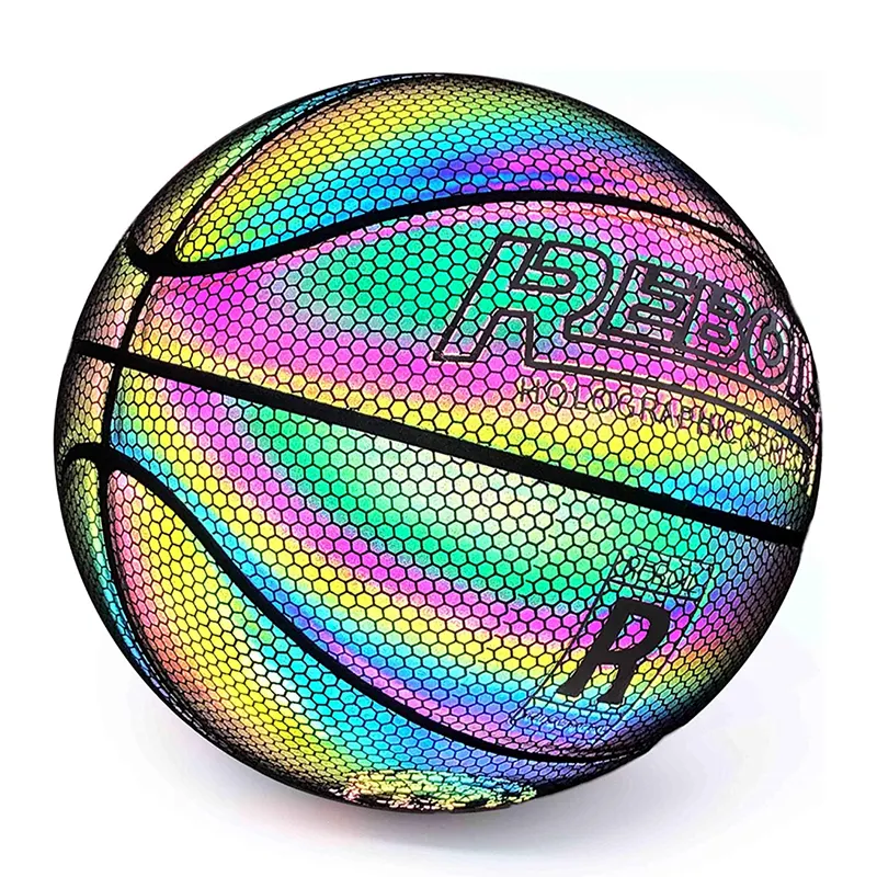 Pallacanestro olografica Logo personalizzato palla da basket riflettente per interni all'aperto