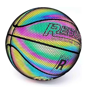 Holographic Basketball Custom Logo Outdoor Indoor Reflective Basketball Ball