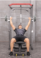 TOPTONS Cage de musculation multifonctionnelle avec crossover par câbles, rack à squats, machine Smith pour entraînement de musculation en salle de sport