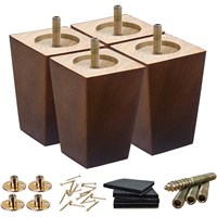 Pieds de meubles en bois sur mesure - Pack de pieds de canapé marron, pieds de chaise de style mid-century, pièces de rechange pour canapé, pour commode, buffet