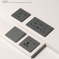 Enchufe de Pared Industrial Universal BENDI C18 10A 220V de 5 Pines con USB-A+C PD de Carga Rápida, Panel de PC Ignífugo, Estándar IP22