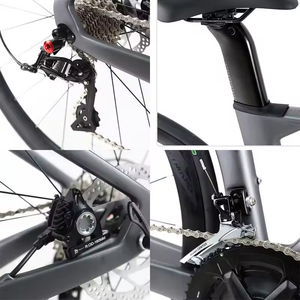 Vélo de route en fibre de carbone 700C 22 vitesses, freins à disque hydrauliques, roues aérodynamiques de course, suspension pour usage urbain adulte, cadre en fibre de carbone léger - Product Image 4