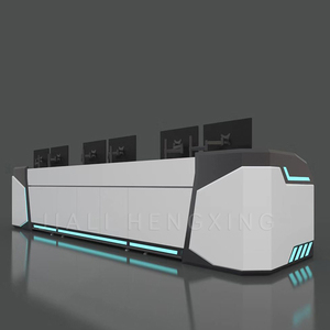 Mesa de monitor de consola de estación de trabajo multipersona para centro de control de línea aérea Fabricante de muebles comerciales personalizados - Product Image 2