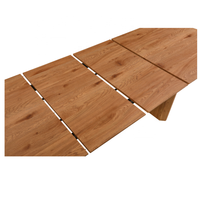 Table à manger ovale extensible avec plateau en MDF, base à double piétement, plateau auto-rétractable, table moderne pour la maison, la cuisine, l'hôtel