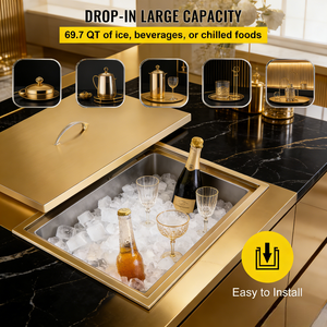 Contenitore per Ghiaccio in Acciaio Inox con Coperchio Ermetico e Maniglie per il Trasporto per Bar - Product Image 2