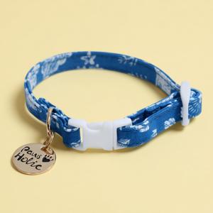 Collar de Perro de Algodón Suave de Lujo, Talla XS, Personalizado, Ajustable, Elegante, Moderno, Cómodo, con Estampado, Duradero - Product Image 1