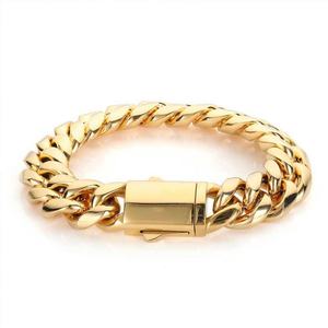 Bracelet pour homme personnalisé Hiphop, luxe, sans ternissement, plaqué or 14k 18k, acier inoxydable 316l - Product Image 1